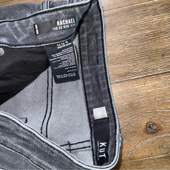 KUT Rachael Fab Ab Mom Jeans Ankle Crop Straight High Rise Raw Hem Button Fly - Picture 5 of 8